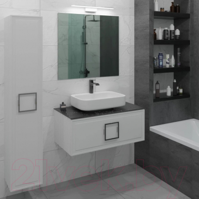 Шкаф-пенал для ванной La Fenice Cubo 30x160 / FNC-05-CUB-B-30 (белый матовый)