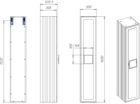 Шкаф-пенал для ванной La Fenice Cubo 30x160 / FNC-05-CUB-G-30 (серо-зеленый матовый) - 