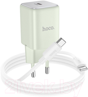 Зарядное устройство сетевое Hoco N43 + кабель Type-C to Type-C (нежный зеленый)