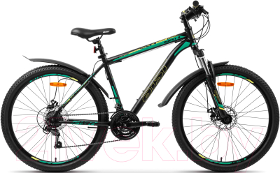 Велосипед AIST Quest Disc 26 2024 (20, черный/зеленый)