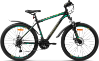 Велосипед AIST Quest Disc 26 2024 (18, черный/зеленый) - 