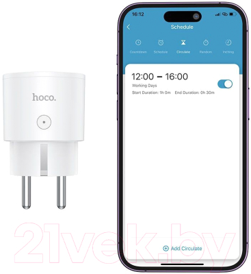 Умная розетка Hoco AC16 (белый)