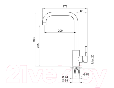 Смеситель Krona Wasser H345 1 / КА-00008745 (графит)