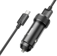 Зарядное устройство автомобильное Hoco Z49A + кабель Type-C (черный) - 