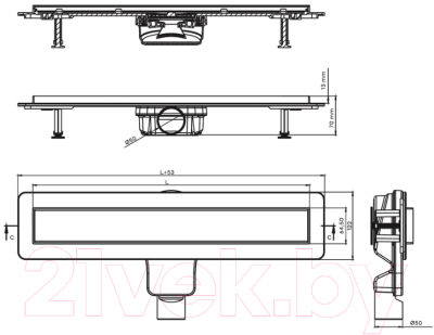 Трап для душа Berges Optim Line Plus 600 / 090516