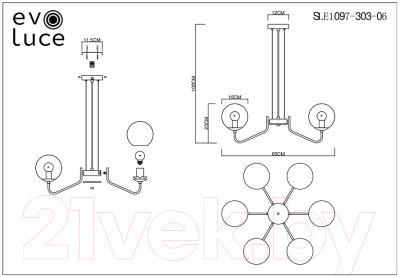 Люстра Evoluce SLE1097-303-06
