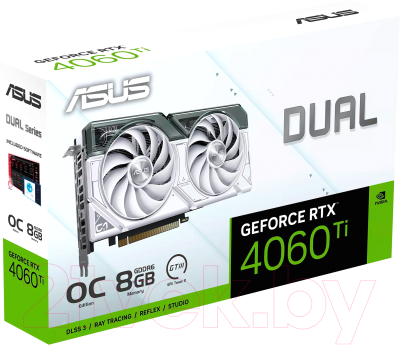 Видеокарта Asus Dual GeForce RTX 4060 Ti OC 8GB GDDR6 DUAL-RTX4060TI-O8G-WHITE