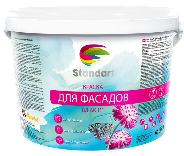 Краска Dekor ВД-АК-111 ГОСТ Standart для фасада 73-037 (2.7кг, белый)