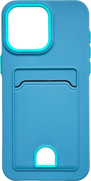 Чехол-накладка Case Matte Card Case для iPhone 12 Pro Max (голубой матовый)