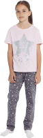 Пижама детская Mark Formelle 567728 (р.122-60, розовое облако/созвездия на сером) - 