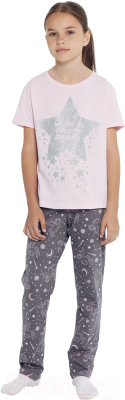 Пижама детская Mark Formelle 567728 (р.122-60, розовое облако/созвездия на сером)