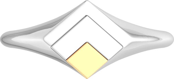 Кольцо из комбинированного серебра ZORKA 0200136.G14K (р.17, с золотой вставкой)