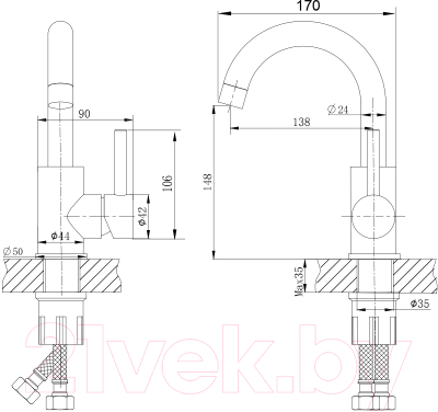 Смеситель Ekko E72304-3