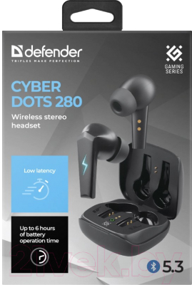Беспроводные наушники Defender CyberDots 280 / 63280 (черный)
