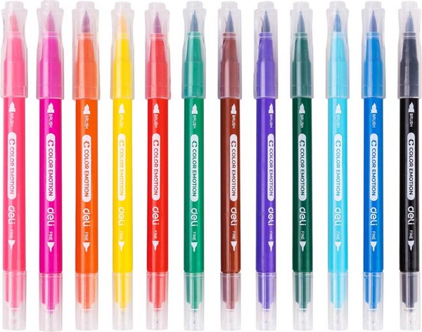 Фломастеры Deli Color Emotion / C151-12 (12цв)