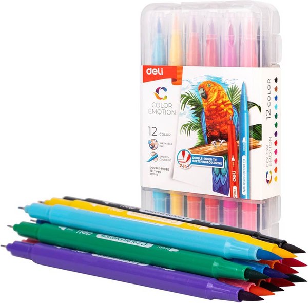 Фломастеры Deli Color Emotion / C151-12 (12цв)
