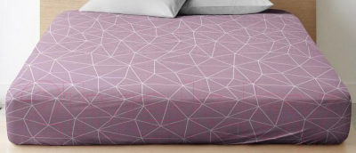 Изображение товара Простыня Ночь нежна Грань На резинке 200x200x20 / 7352-1 (розовый)