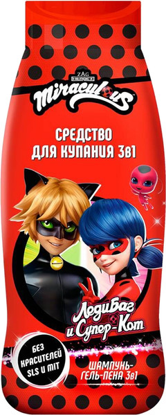 Изображение товара Средство для купания Miraculous Леди Баг и Супер Кот (400мл)