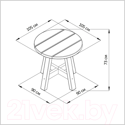 Стол садовый Dipriz Ойвинд Д.60006.3 (графит)