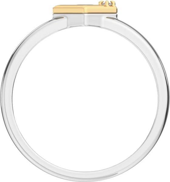 Кольцо из комбинированного серебра ZORKA 02D0002.G14K (р.18, с бриллиантом и золотой вставкой)