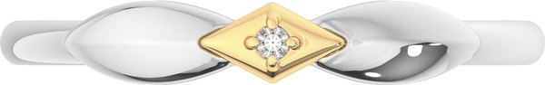 Кольцо из комбинированного серебра ZORKA 02D0006.G14K (р.17, с бриллиантом и золотой вставкой)