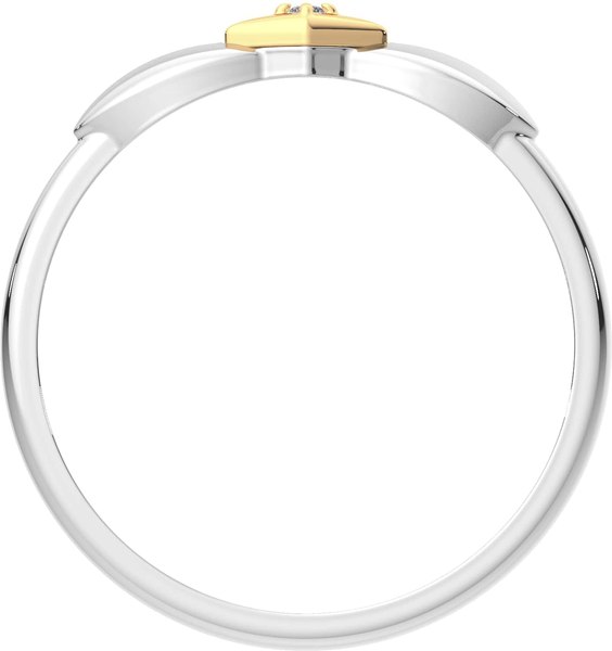Кольцо из комбинированного серебра ZORKA 02D0006.G14K (р.17, с бриллиантом и золотой вставкой)