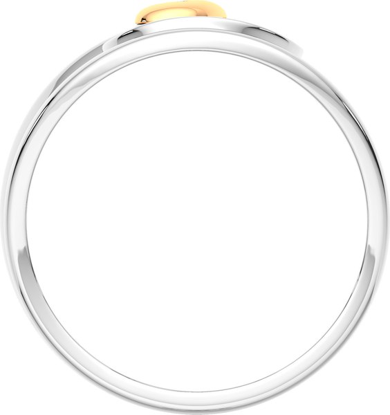 Кольцо из комбинированного серебра ZORKA 02D0056.G14K (р.17, с бриллиантом и золотой вставкой)