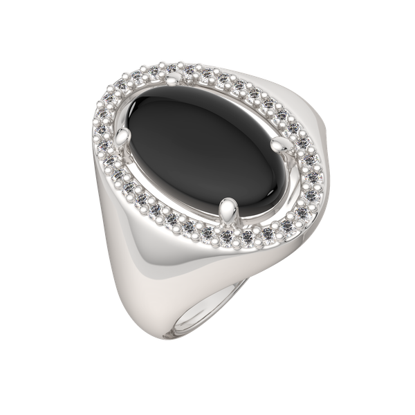 Кольцо из серебра ZORKA 02G9114 (р.17, с ониксом и фианитами)