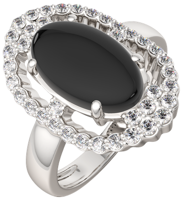 Кольцо из серебра ZORKA 02G9133.ZZ (р.18, с ониксом и фианитами) - 