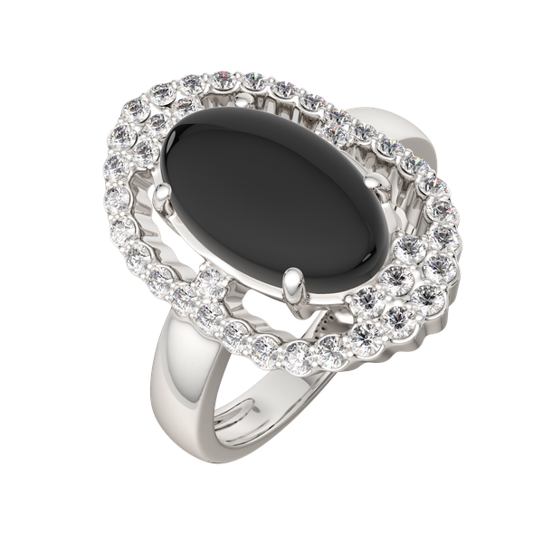 Кольцо из серебра ZORKA 02G9133.ZZ (р.18, с ониксом и фианитами)
