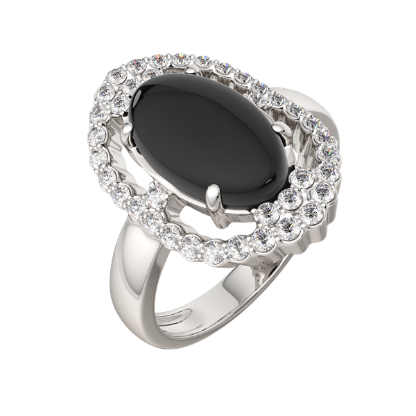 Кольцо из серебра ZORKA 02G9133.ZZ (р.18, с ониксом и фианитами)