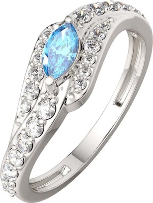 Кольцо из серебра ZORKA 02S4019 (р.17, с топазом и фианитами) - 
