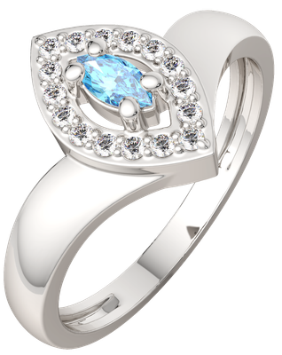 Кольцо из серебра ZORKA 02S4021.ZZ (р.17, с топазом и фианитами) - 