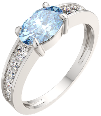 Кольцо из серебра ZORKA 02S4026 (р.17, с топазом и фианитами) - 