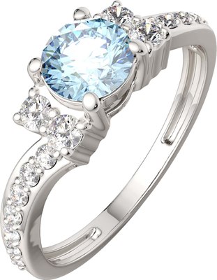 Кольцо из серебра ZORKA 02S4051 (р.16.5, с топазом и фианитами) - 