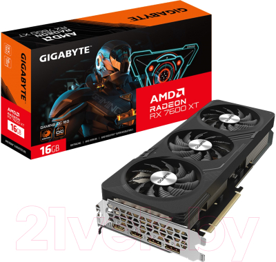 Видеокарта Gigabyte Radeon RX 7600 XT Gaming OC 16G (GV-R76XTGAMING OC-16GD)