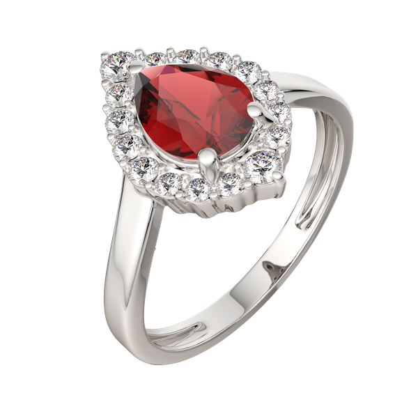 Кольцо из серебра ZORKA 02S5031.ZZ (р.17, с гранатом и фианитами)