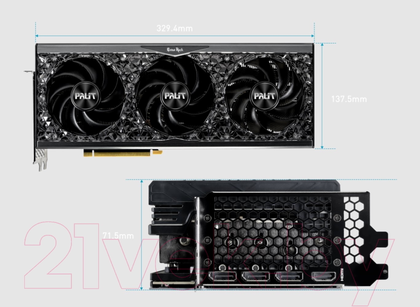 Видеокарта Palit GeForce 4070TI Super GameRock OmniBlack 16G (NED47TS019T2-1020Q)