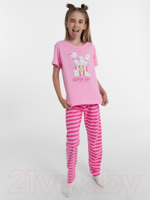 Пижама детская Mark Formelle 567728 (р.104-56, розовый/розовая полоска)