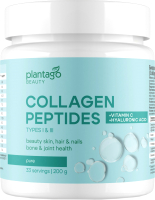 Витаминно-минеральный комплекс Plantago Collagen Peptides + Vitamin C (200гр, чистый) - 