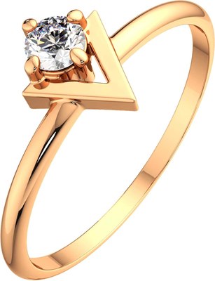 Кольцо из розового золота ZORKA 210569.9K.R (р.17, с фианитом) - 