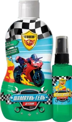 

Набор косметики детской, Юный гонщик Шампунь-гель+Спрей для тела Street Racer