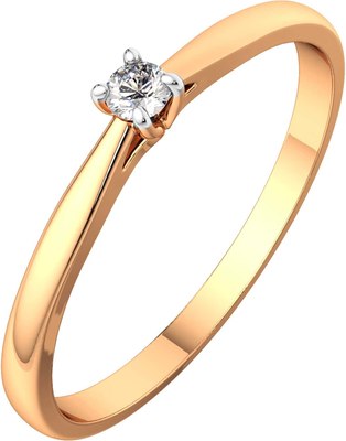 Кольцо из розового золота ZORKA 2D0060.14K.R (р.17, с бриллиантом) - 