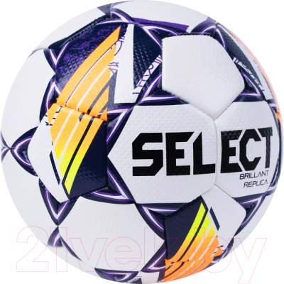 Футбольный мяч Select Brillant Replica V24 / 0995868096 (размер 5, белый/фиолетовый/оранжевый)