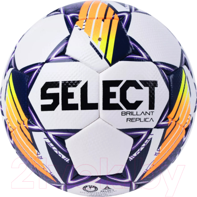 Футбольный мяч Select Brillant Replica V24 / 0995868096 (размер 5, белый/фиолетовый/оранжевый)