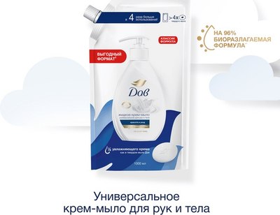 Мыло жидкое Dove Красота и уход (1л) - 