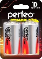 Комплект батареек Perfeo R20/2BL Dynamic Zinc/20 - 