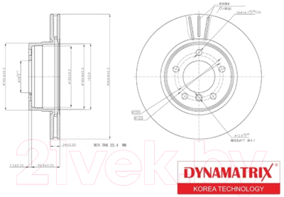 Тормозной диск Dynamatrix-Korea DBD1241