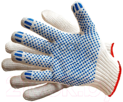 Изображение товара Перчатки защитные Эрдеком х/б 7.5 класс 6-нитка с ПВХ / 650023 (белый)