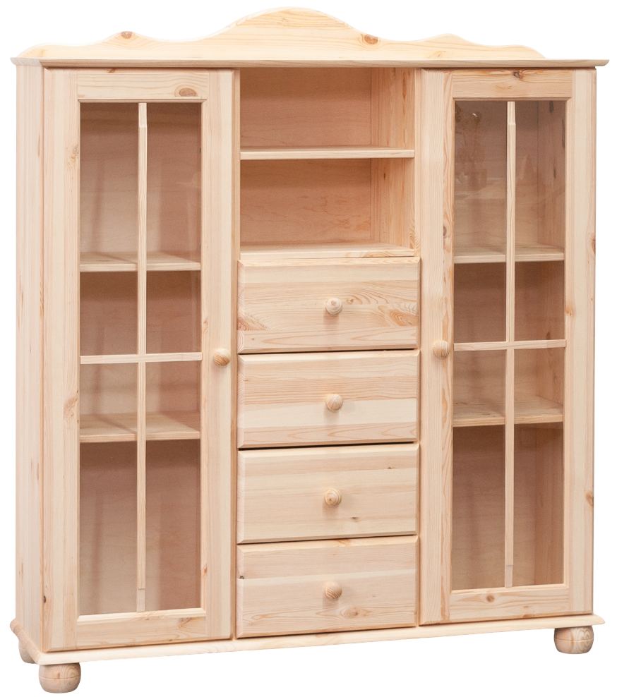 Шкаф с витриной Dipriz Бритта / Д.70056.7 (сосна, без отделки)